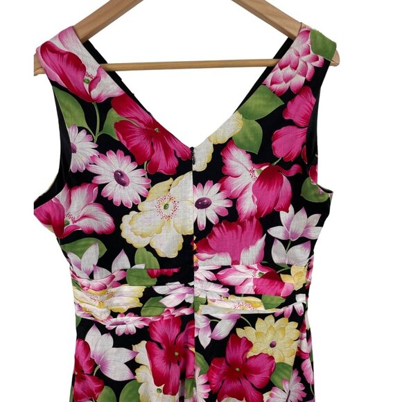 Signature by Robbie Bee Womens Size 12 Colorful Floral Sleeveless Lined Dress - Picture 6 of 10